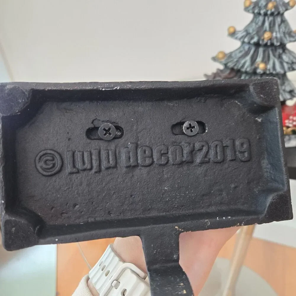 Set 3 Lulu Decor Black Cast Iron Christmas Stocking Holders 2019 Bear Trees Deer